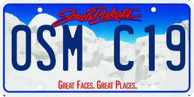 SD license plate 0SMC19