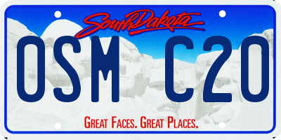SD license plate 0SMC20