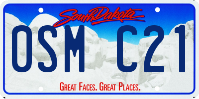 SD license plate 0SMC21