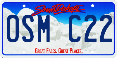 SD license plate 0SMC22