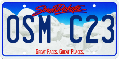 SD license plate 0SMC23