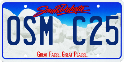 SD license plate 0SMC25
