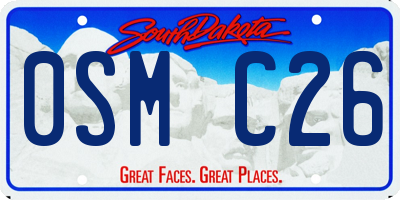SD license plate 0SMC26