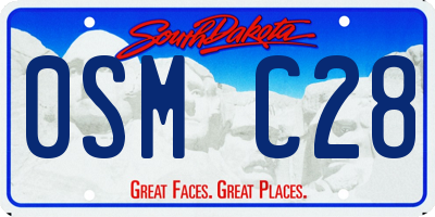 SD license plate 0SMC28