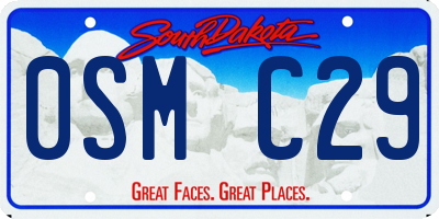 SD license plate 0SMC29