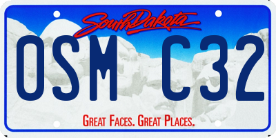 SD license plate 0SMC32