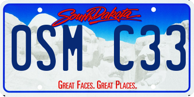 SD license plate 0SMC33