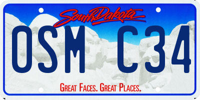 SD license plate 0SMC34