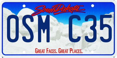 SD license plate 0SMC35