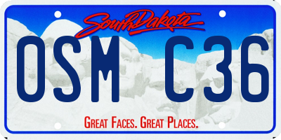 SD license plate 0SMC36
