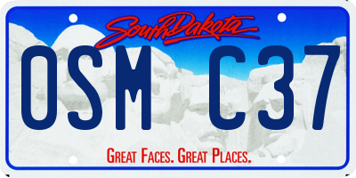 SD license plate 0SMC37