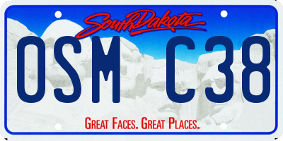 SD license plate 0SMC38