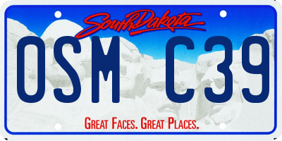 SD license plate 0SMC39