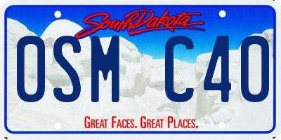SD license plate 0SMC40