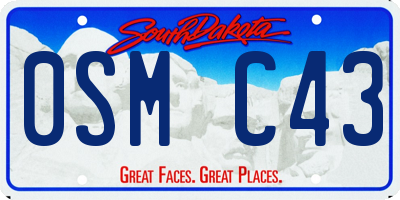 SD license plate 0SMC43