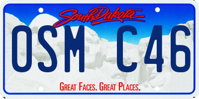 SD license plate 0SMC46