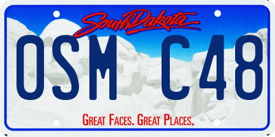 SD license plate 0SMC48