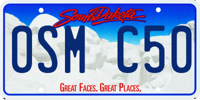 SD license plate 0SMC50