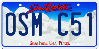 SD license plate 0SMC51