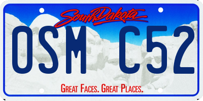 SD license plate 0SMC52