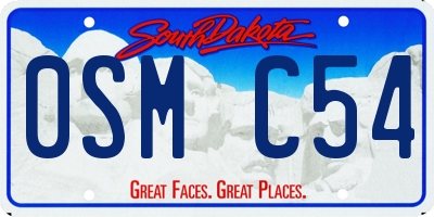 SD license plate 0SMC54