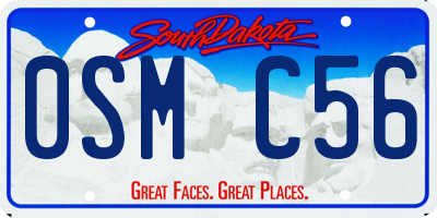 SD license plate 0SMC56