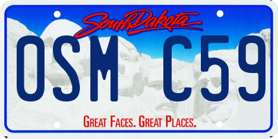 SD license plate 0SMC59