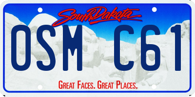 SD license plate 0SMC61