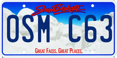 SD license plate 0SMC63