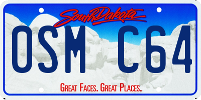 SD license plate 0SMC64