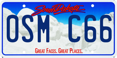 SD license plate 0SMC66