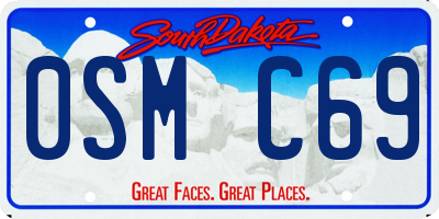 SD license plate 0SMC69