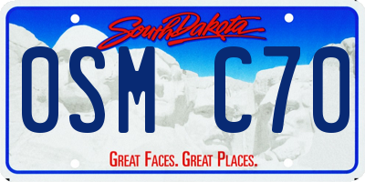 SD license plate 0SMC70