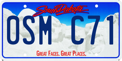 SD license plate 0SMC71