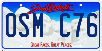 SD license plate 0SMC76