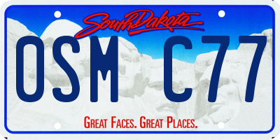 SD license plate 0SMC77