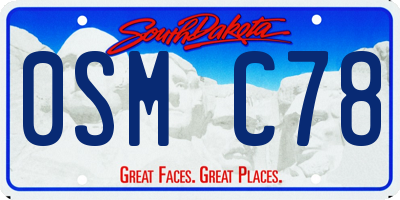 SD license plate 0SMC78