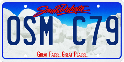 SD license plate 0SMC79