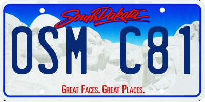 SD license plate 0SMC81