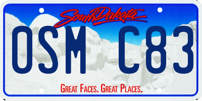 SD license plate 0SMC83