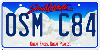 SD license plate 0SMC84