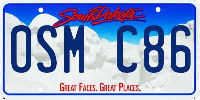 SD license plate 0SMC86