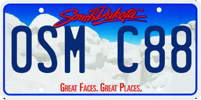 SD license plate 0SMC88
