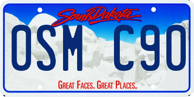 SD license plate 0SMC90