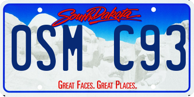 SD license plate 0SMC93