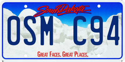 SD license plate 0SMC94