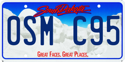 SD license plate 0SMC95