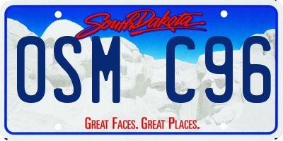 SD license plate 0SMC96