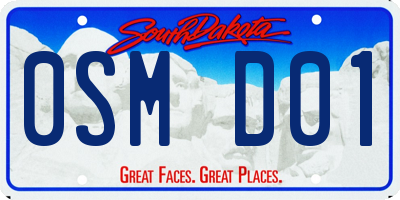 SD license plate 0SMD01