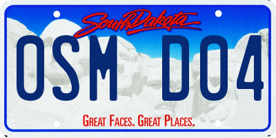 SD license plate 0SMD04